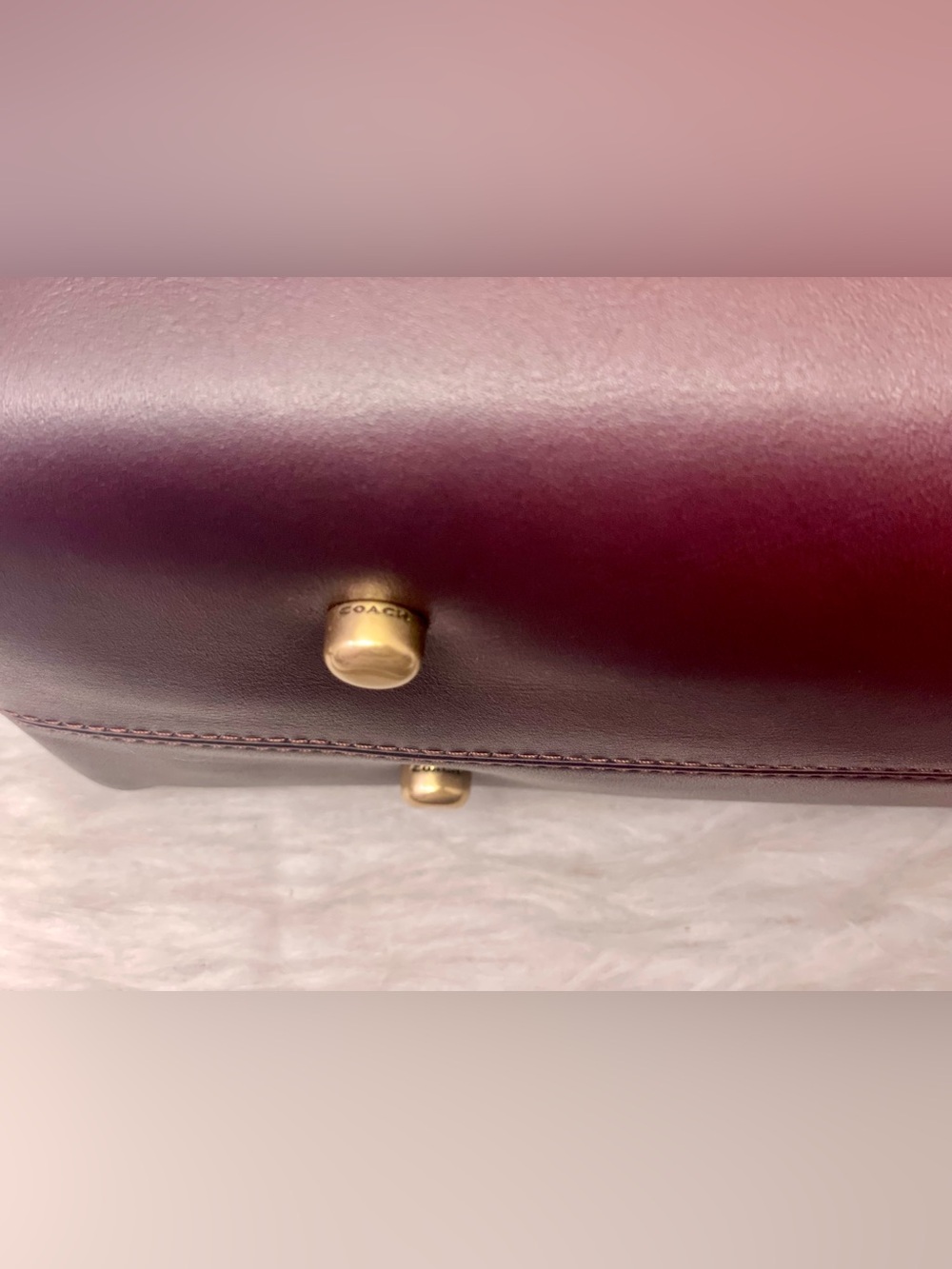 Coach Soft Empire Carryall 40 handbag in Merlot Glovetanned Leather NWT - Picture 12 of 15